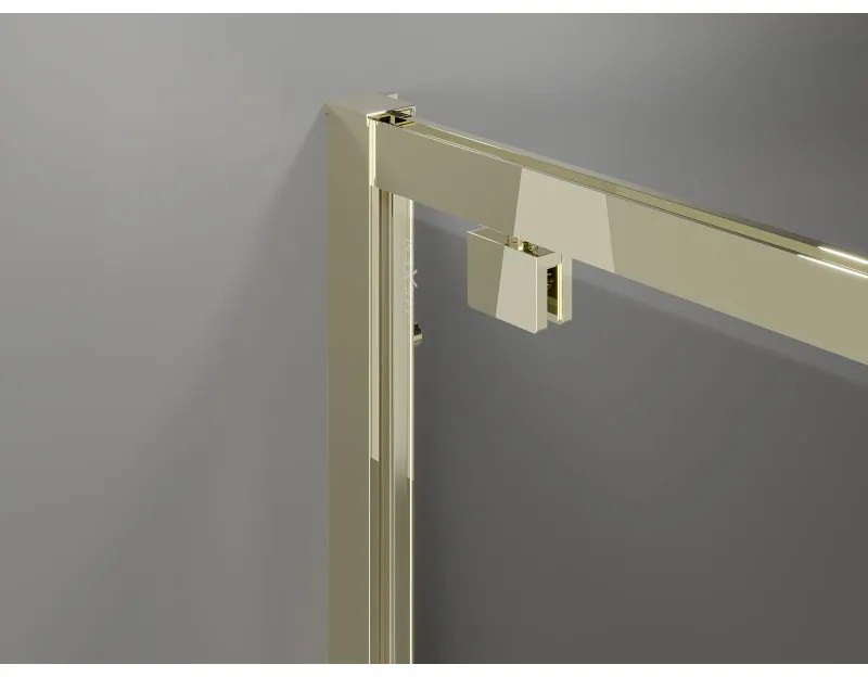 Mexen Exo, dvojité výklopné sprchové dvere 80 cm, číre sklo, zlatá, 8182-080-000-50-00