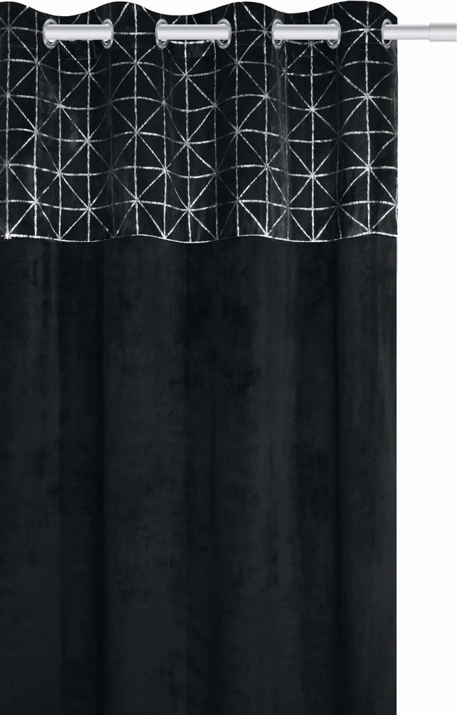 Velúrový záves GLOSSY čierny 140x250 cm