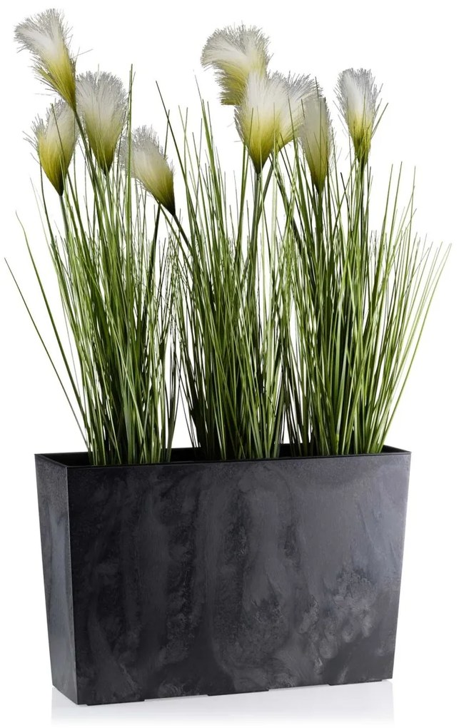 Truhlík s vkladom Bloom čierny betón