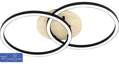LED stropné svietidlo Eglo Crosslink 8x 4W 550lm 2700-6500K čierne/hnedé stmievateľné - kompatibilné so SMART HOME by hornbach