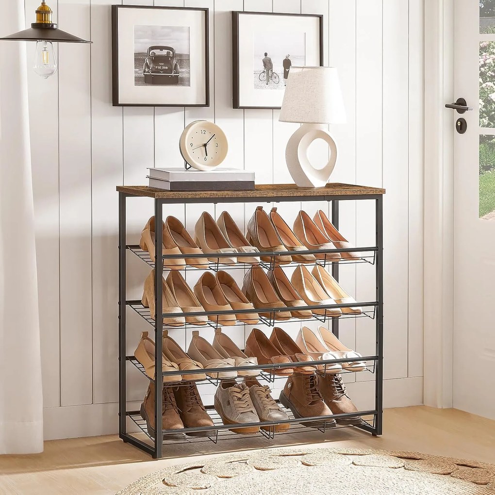 Botník Vasagle Fenaro 75,2 cm hnědý/černý