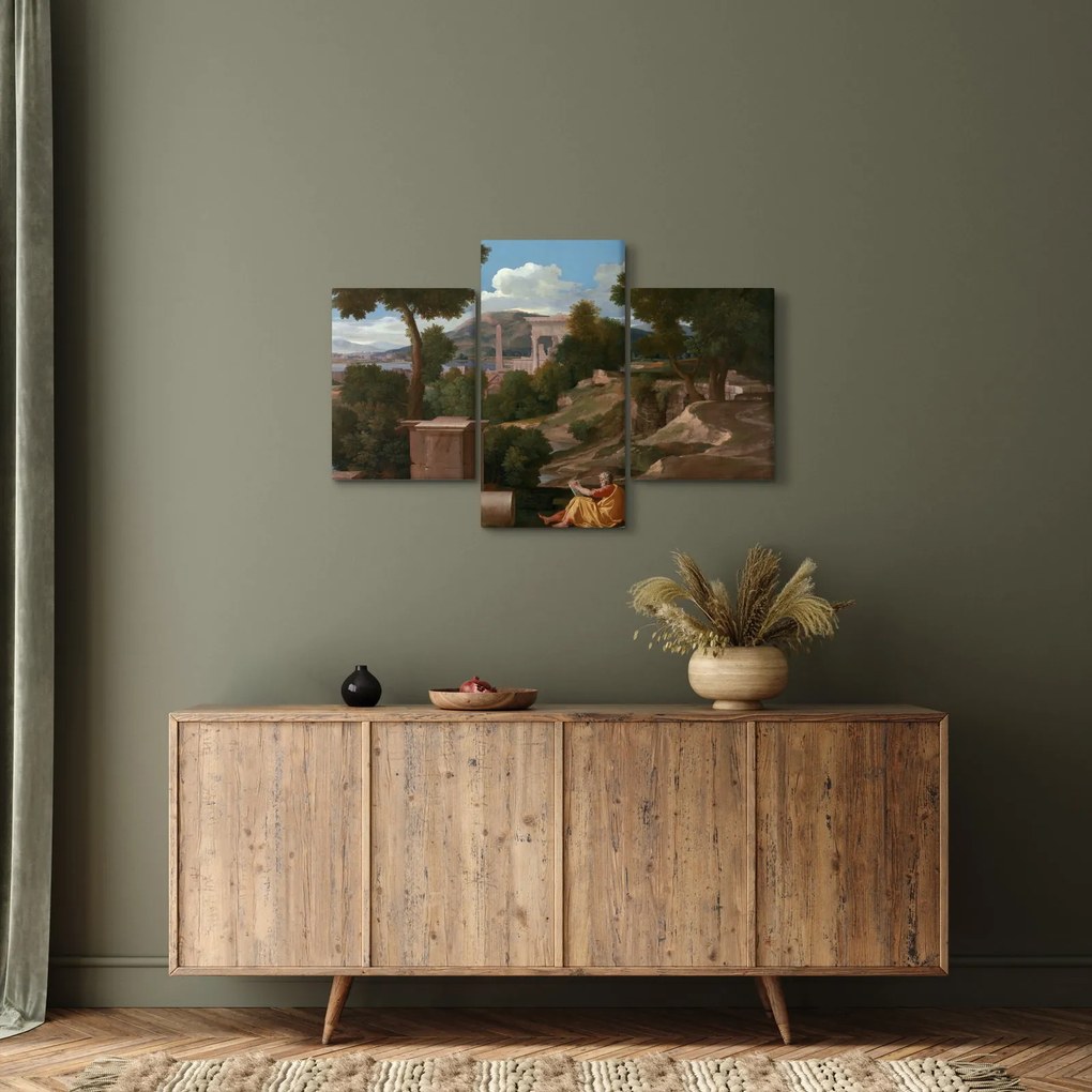 Obraz - Nicolas Poussin, Landscape with Saint John on Patmos, reprodukcia (90x60 cm)