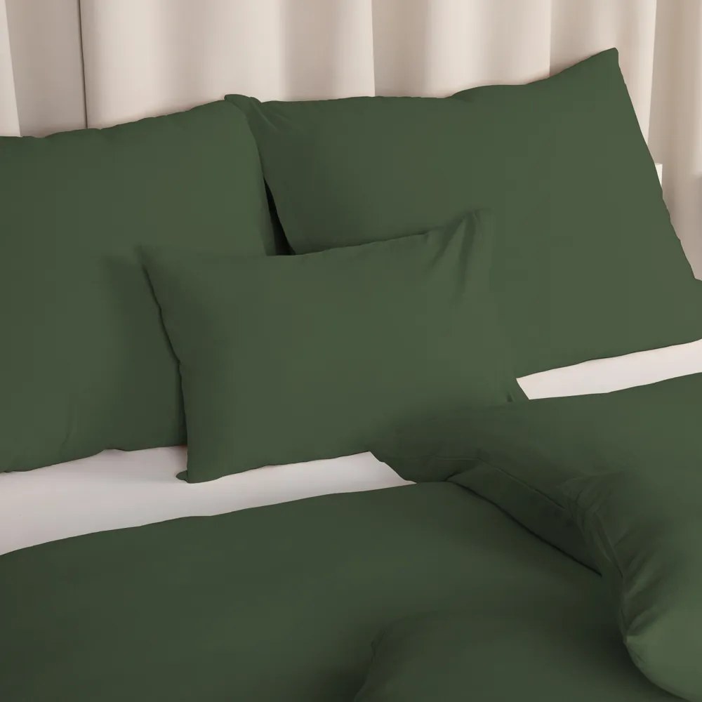 Biante Ľanové posteľné obliečky LEN-020 Khaki zelené - predĺžené 140x220 cm