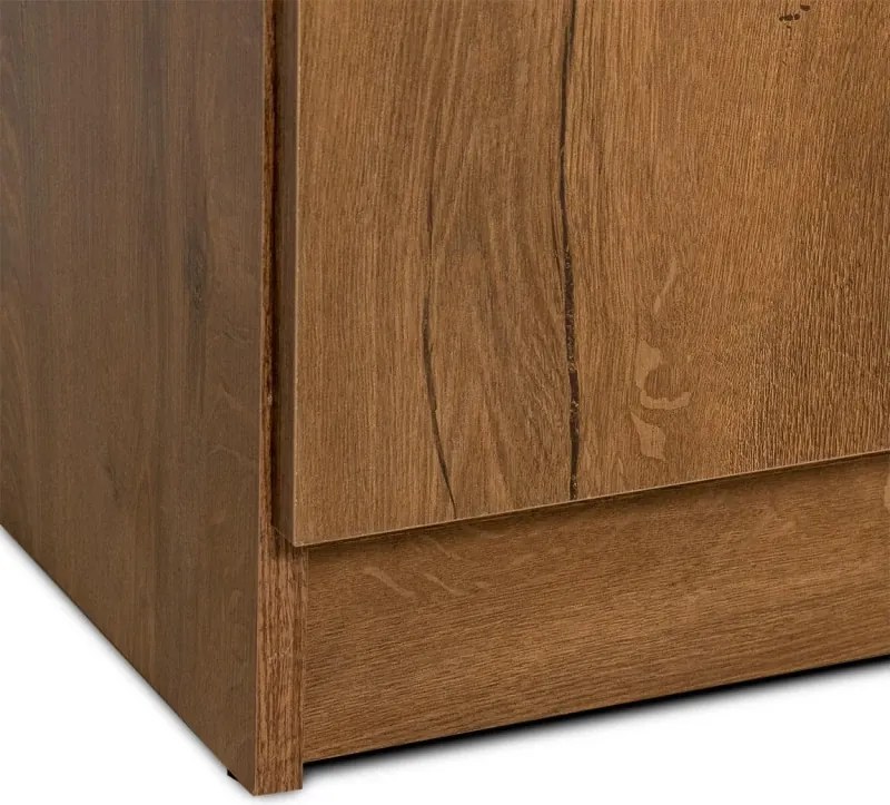 Obývacia stena VIVA hladká, dub lefkas/U13 satyna/sklo bez lepení