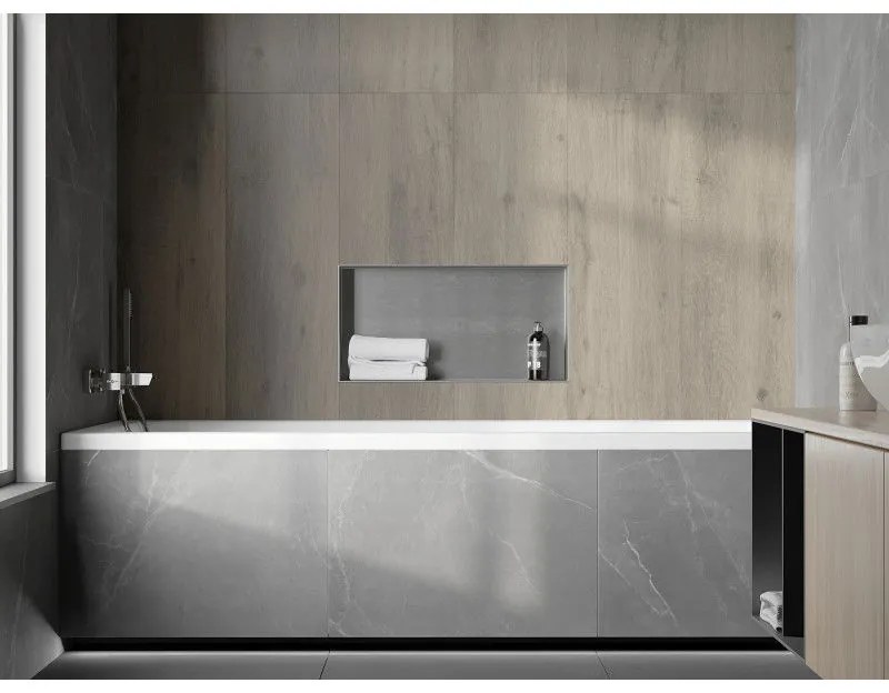 Mexen X-Wall-NR, polička na zapustenie pod obklad bez goliera 60 x 30 cm, oceľová, 1911603010