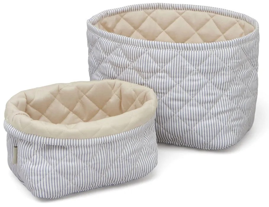 Svetlomodré látkové detské koše na hračky v súprave 2 ks Classic Stripes Blue, Praline – Cam Cam Copenhagen