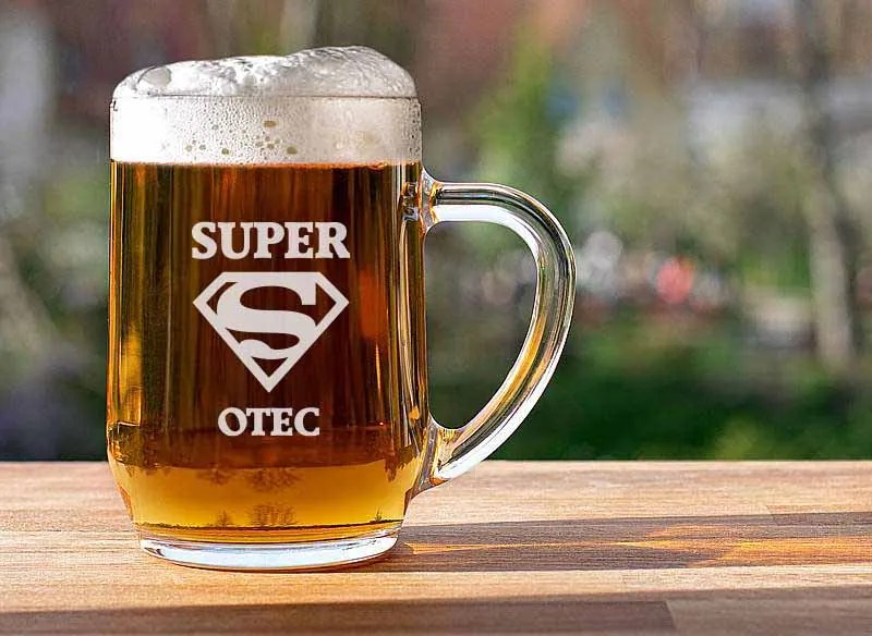 Pieskovaný polliter na pivo Super otec s úpravou