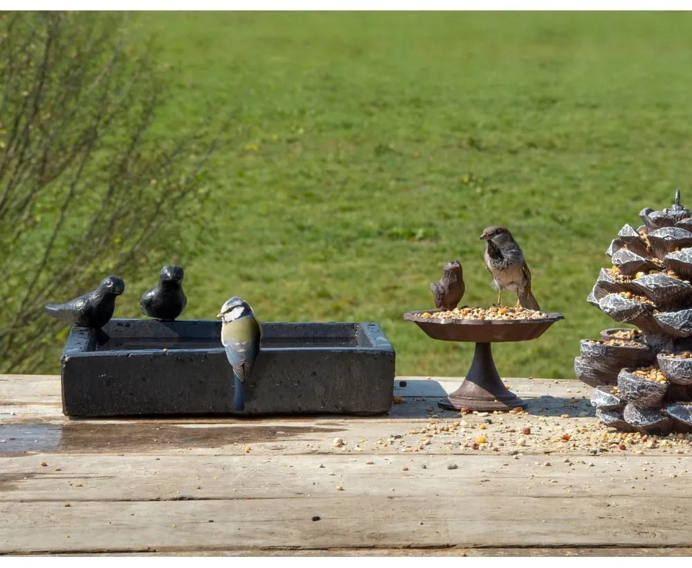 Čierne keramické napájadlo pre vtákov Esschert Design Eve