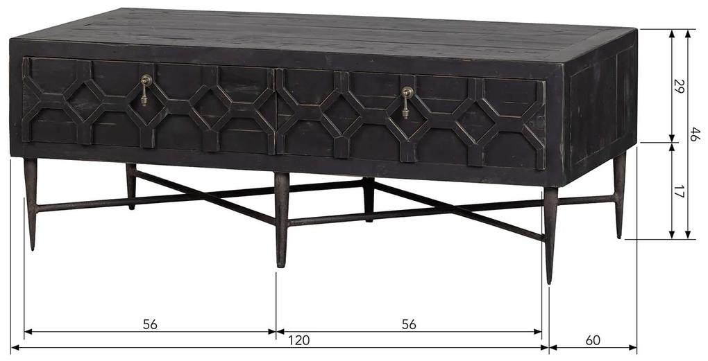 Konferenčný stolík quebesto 120 x 60 cm čierny MUZZA