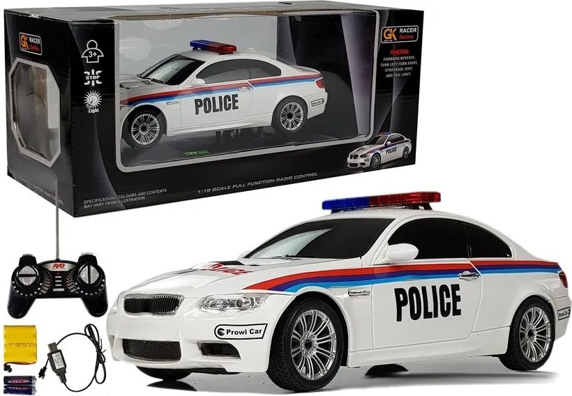 LEAN Toys Policajné auto na diaľkové ovládanie 1:18