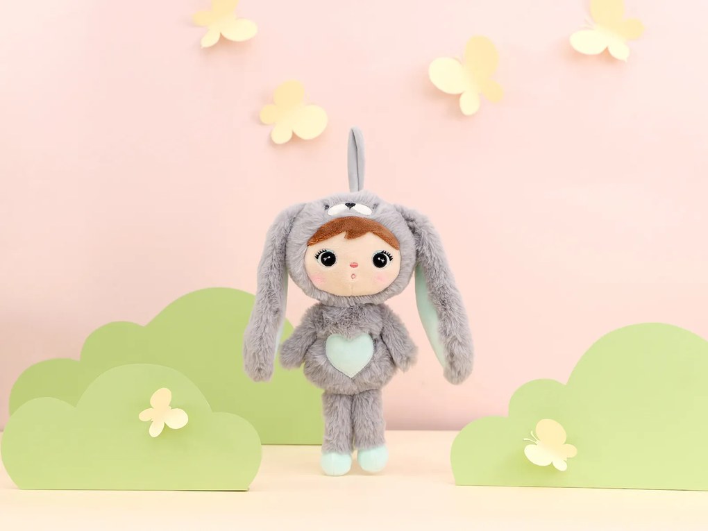 Metoo bábika Zajko grey/mint menšia, 30cm