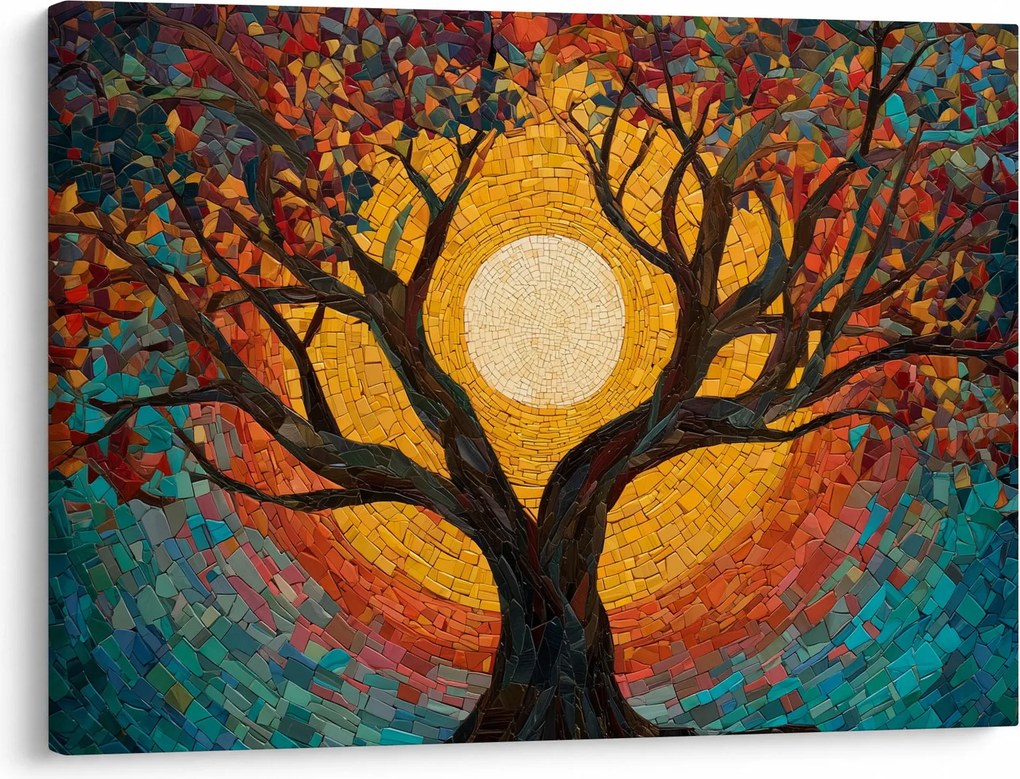 Obraz - Slnko v korune stromu života (70x50 cm)