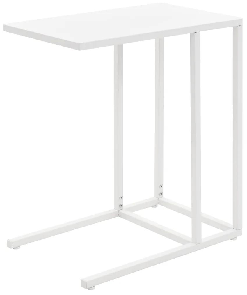 vidaXL Stôl v tvare písmena C, kovový 35x55 x65 cm biely