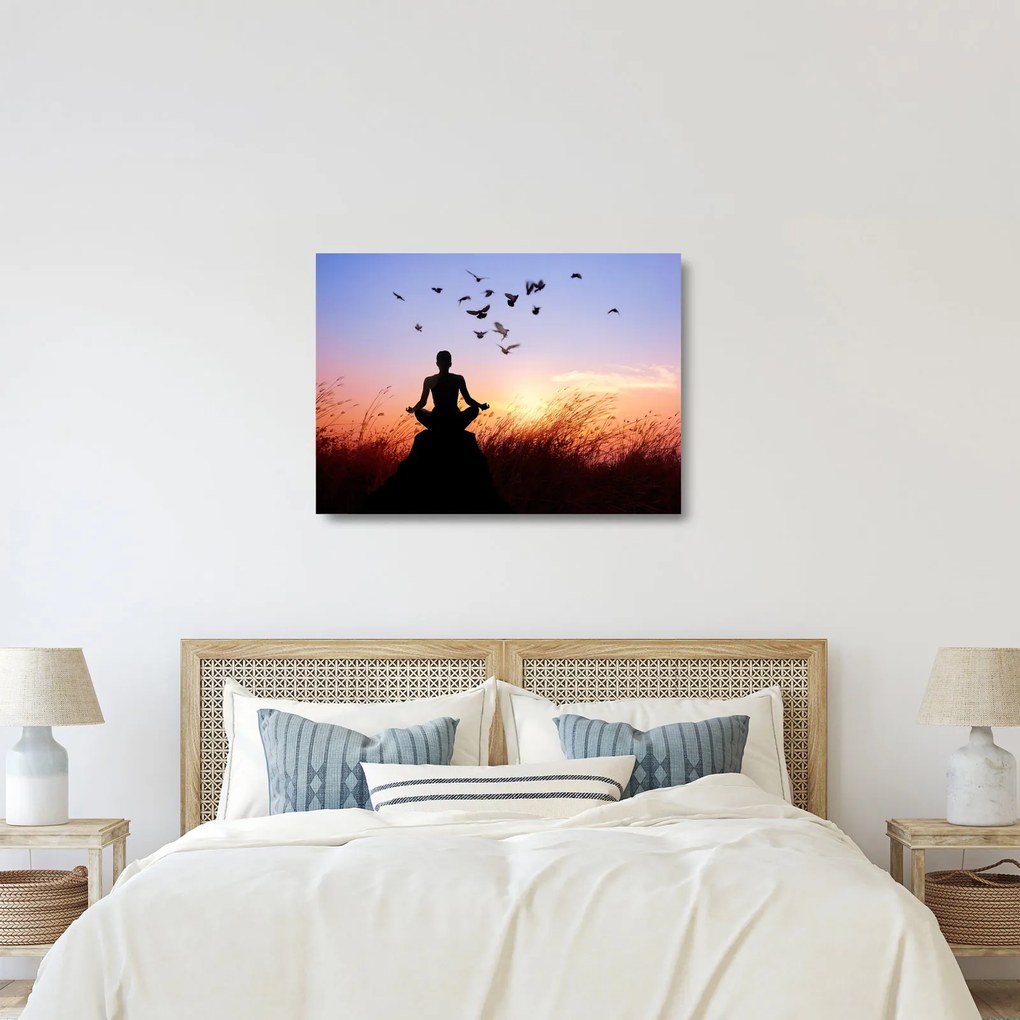 Sklenený obraz - Meditácia (70x50 cm)