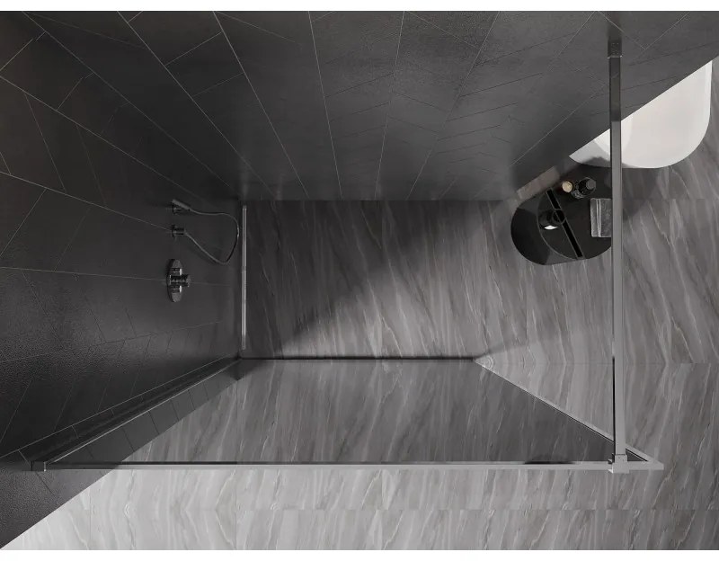 Mexen Kioto-F, sprchová zástena s rámom 90 x 202 cm, 8 mm šedé sklo, chrómový profil, 800-090-104-01-40