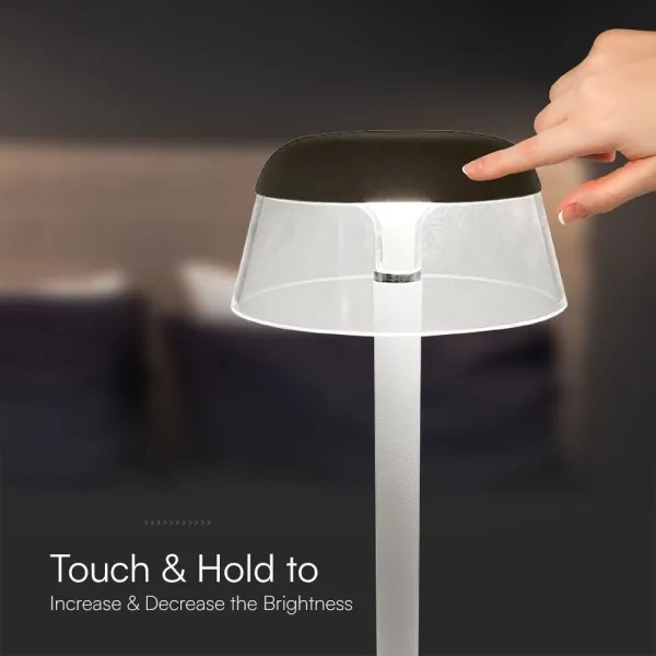 LED Stm. nabíjacia dotyková stolná lampa LED/3W/5V 3000-6000K biela