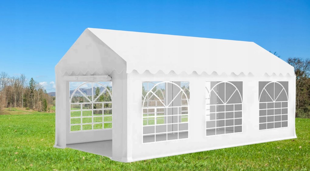 Záhradný pavilón 6x3x2,8 m - biely - 8 stien