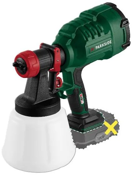 Parkside® Aku striekacia pištoľ na farbu Pfsa 20-Li B2 + Akumulátor 20 V 2 Ah + Nabíjačka na akumulátor 20 V/2,4 A (800011749)