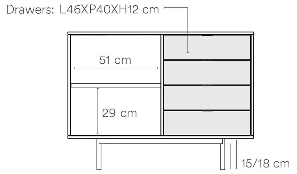 Komoda Sierra 108 × 47 × 79,6 cm