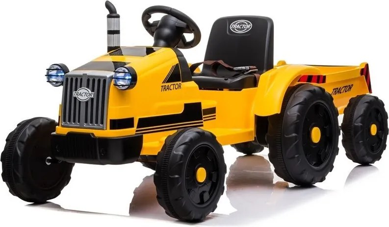 LEAN CARS Batériový traktor s prívesom CH9959 žltý