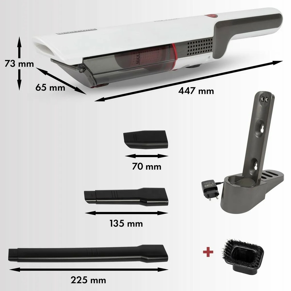 ProfiCare AKS 3102 ručný aku vysávač, bielabiely