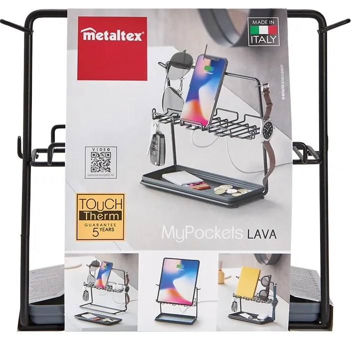 Čierny kancelársky organizér Metaltex My Pocket