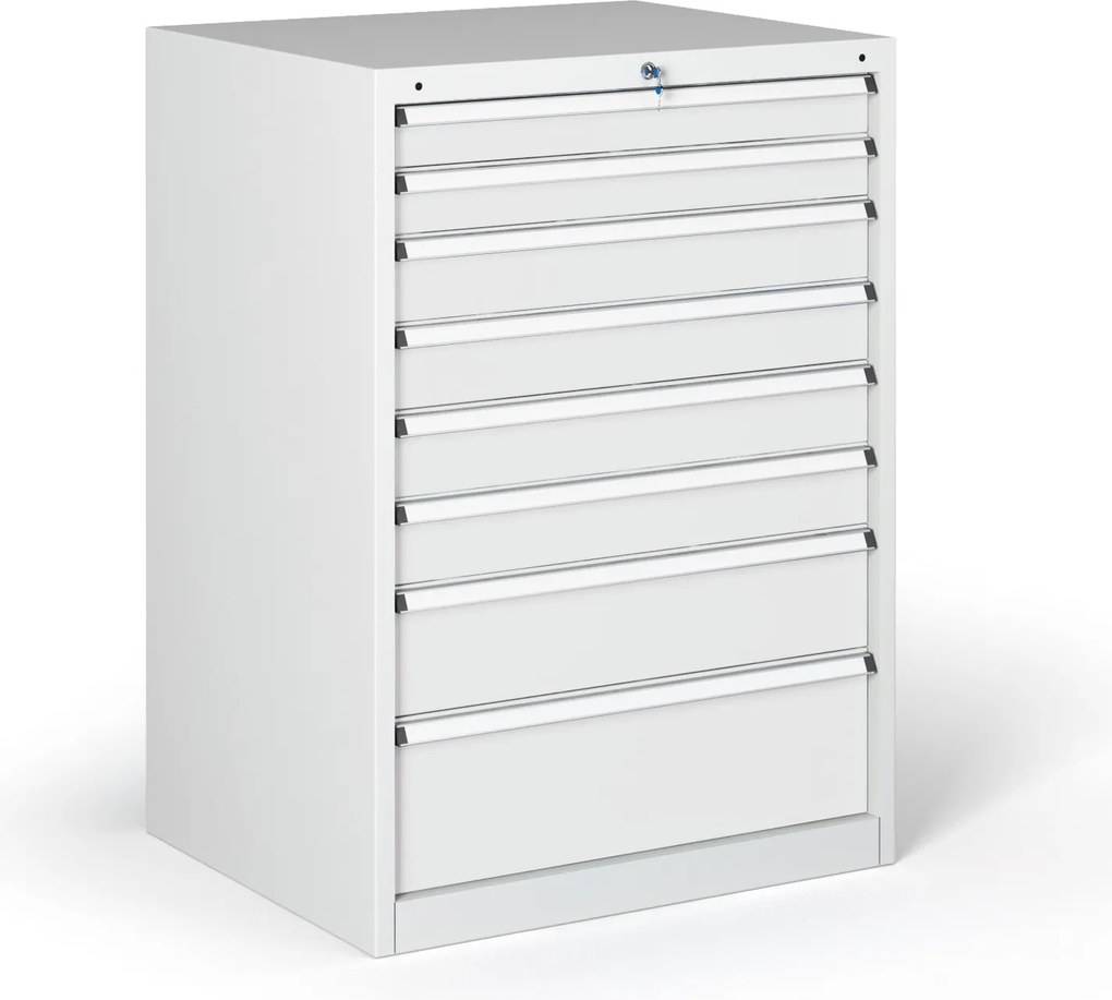 Dielenská zásuvková skriňa na náradie G345, 7 zásuviek, 881 x 653 x 1000 mm, sivá