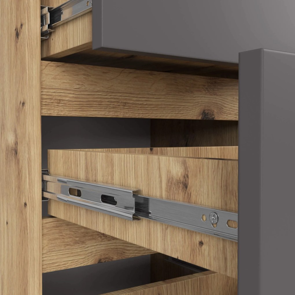 Komoda CL4 40 cm dub artisan/grafitovo šedá