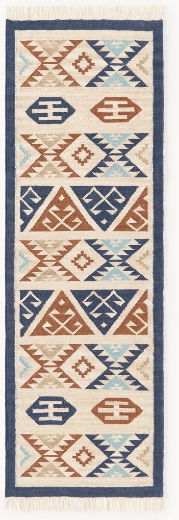 Ručne tkaný vlnený kilim behúň Anisa