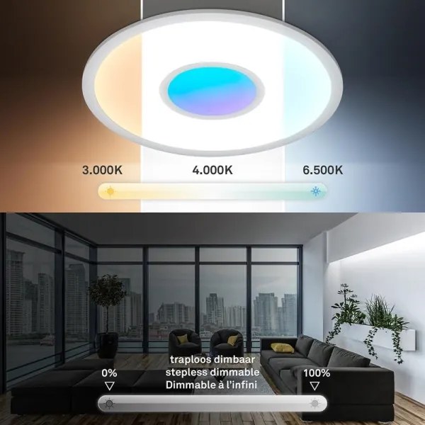 Telefunken 320104TF - LED RGBW stmievateľné stropné svietidlo LED/21W/230V 3000-6500K + diaľkové ovládanie (DO)