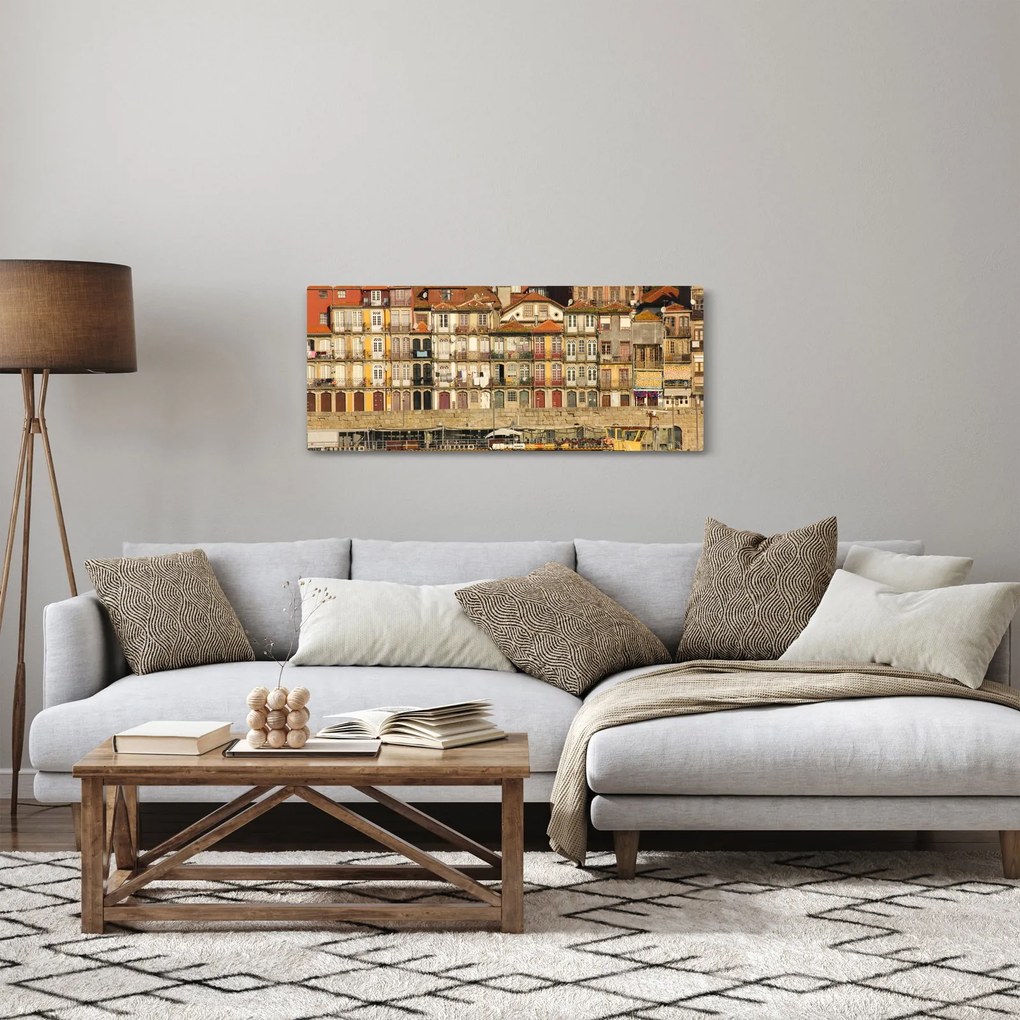 Obraz - Nábrežná štvrť, Portugalsko (120x50 cm)