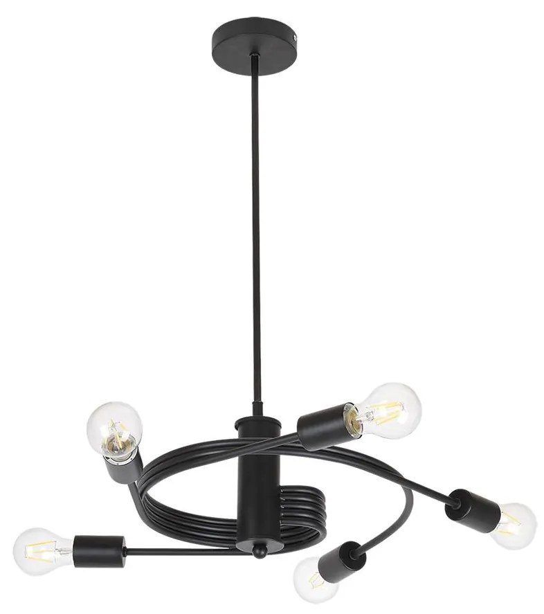 Rabalux 2098 - Prisadený luster CARLY 5xE27/15W/230V čierna