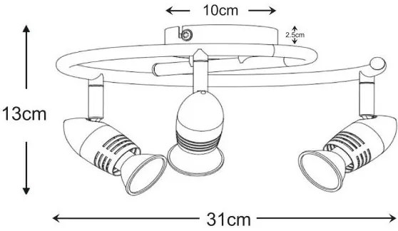 Lucide 13955/14/31 - LED bodové svietidlo CARO-LED 3xGU10/5W/230V biele