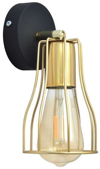 Nástenné bodové svietidlo TUBE 1xE27/15W/230V zlatá/čierna