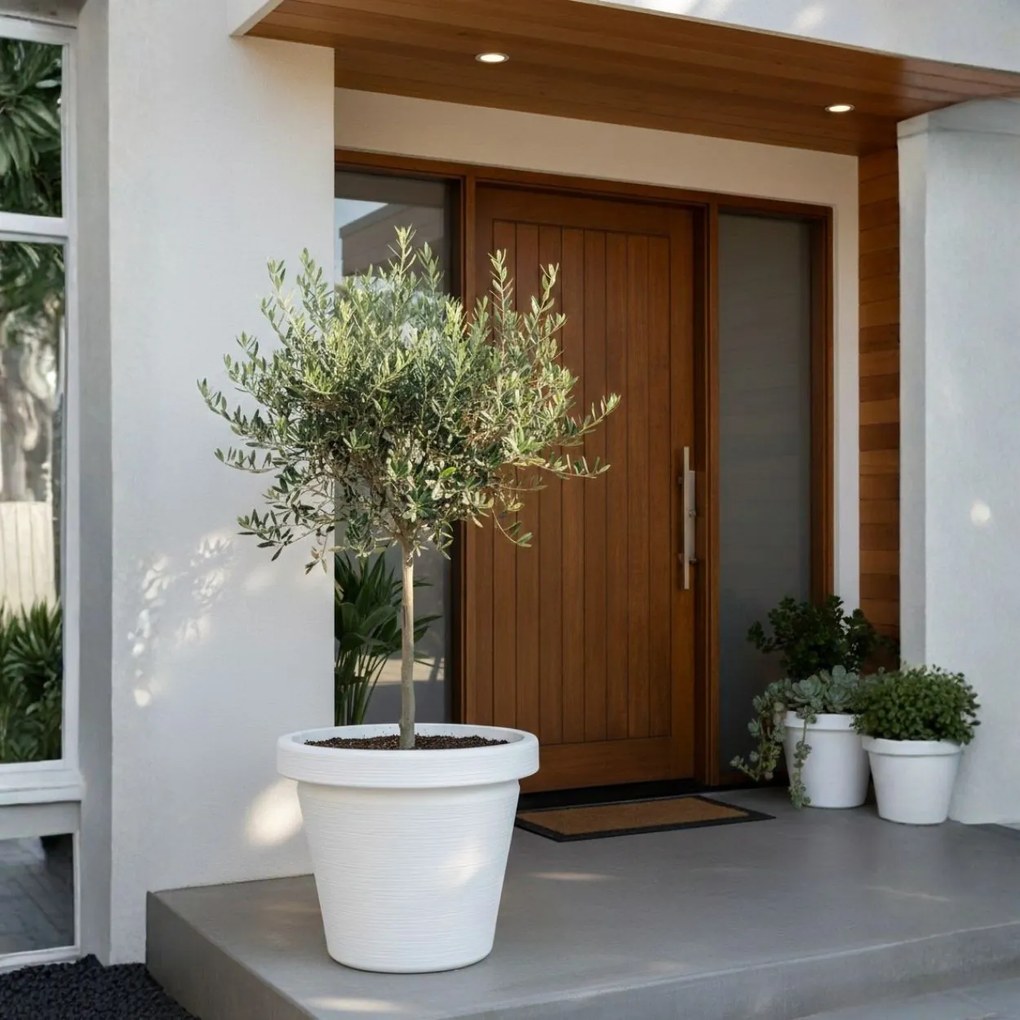 Plastový květináč Riflo 47,9x55 cm bílý