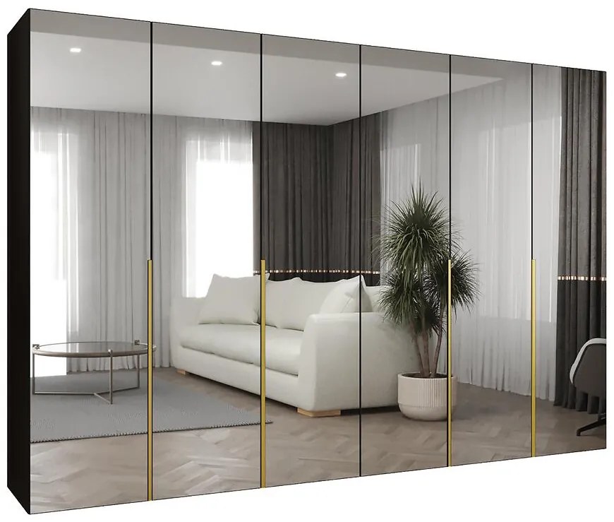 Skriňa Alicante III 300 čierna/zlatá