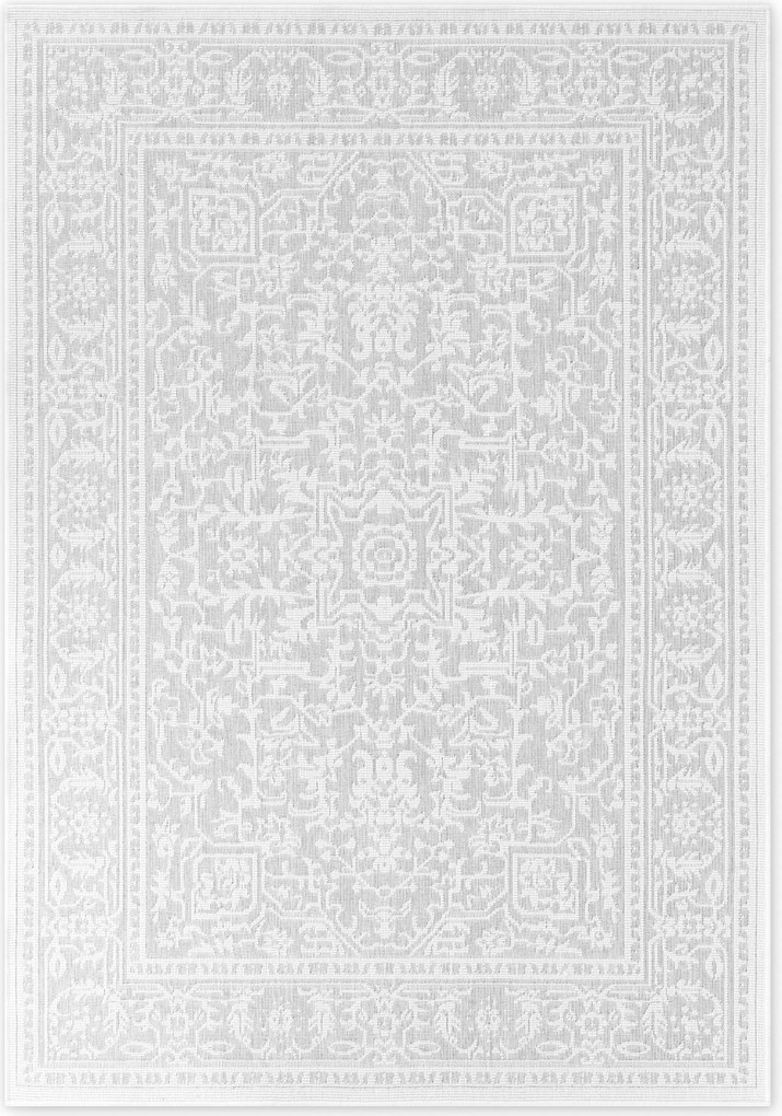 Kusový koberec Duet Kona 106249 White/Gray - na von aj na doma, 120x170, šedá, chodba / predsieň, NORTHRUGS