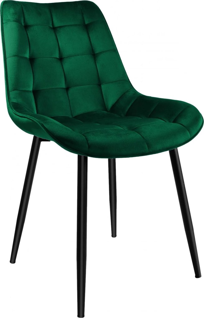 Zamatová stolička NORMAN - zelená