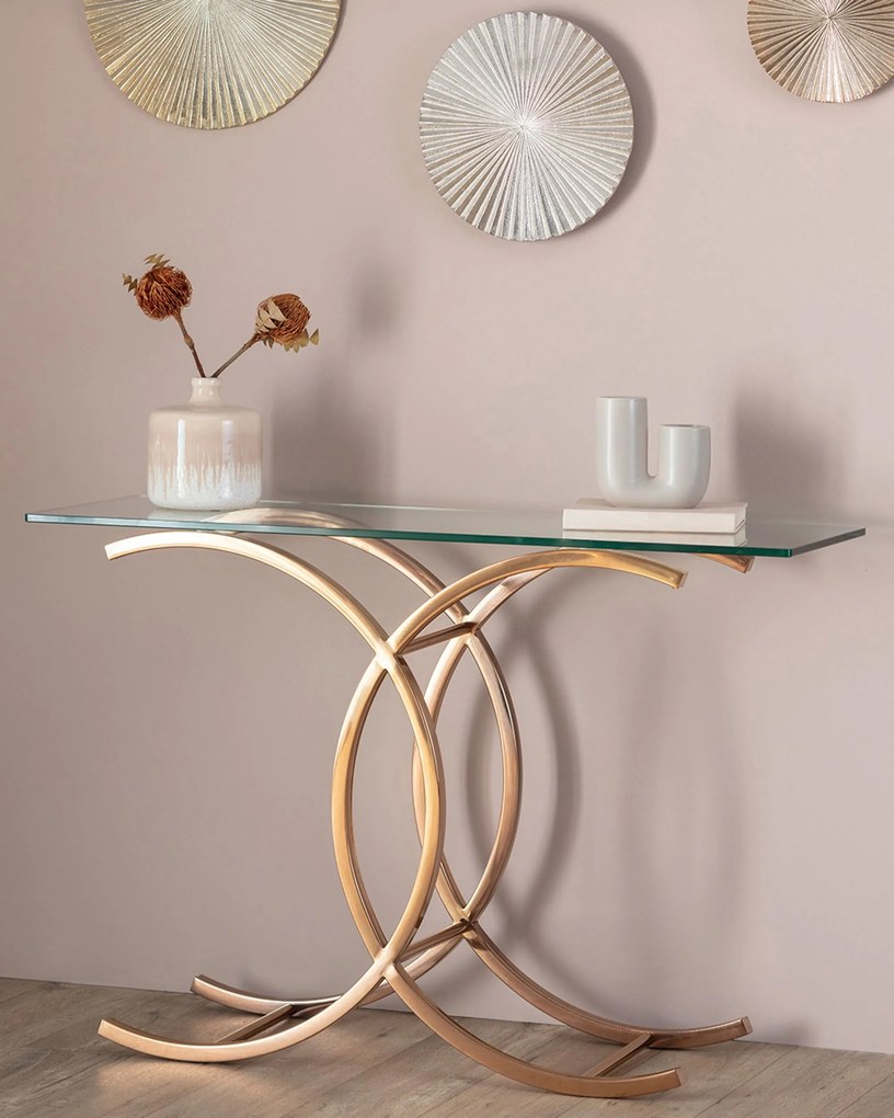 Konzolový stolík Chica rose gold 128 x 40 x 79 cm