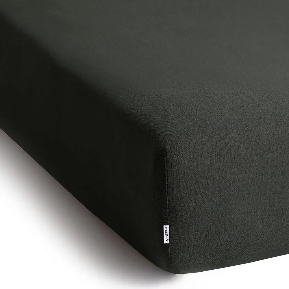 Tmavosivá napínacia plachta jersey 200x200 cm Amber – Restilo