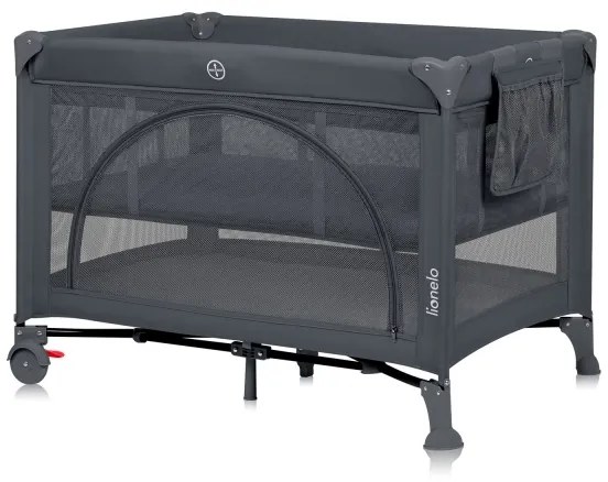 Lionelo - Cestovná postieľka LAURA Grey Concrete