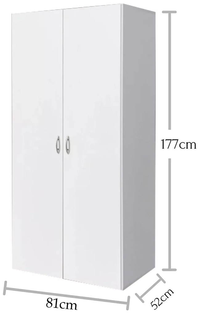 Sconto Šatníková skriňa SEBA 2 biela