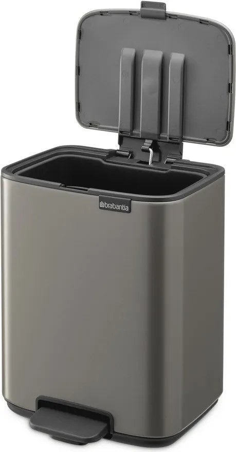 Sivý pedálový oceľový odpadkový kôš 7 l Bo – Brabantia