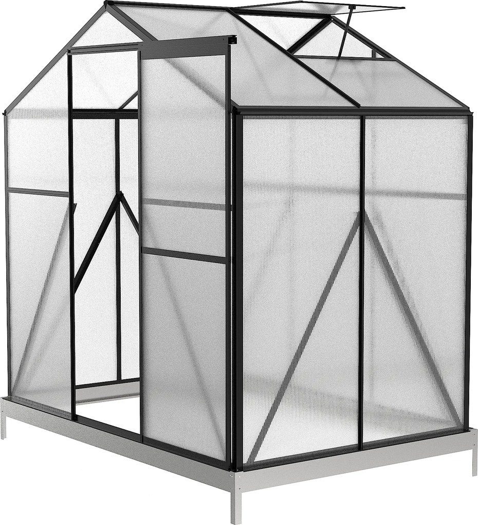 Skleník so základňou BestBerg BBGH-406B / 2,5 m² / 130 × 190 × 194 cm / čierna
