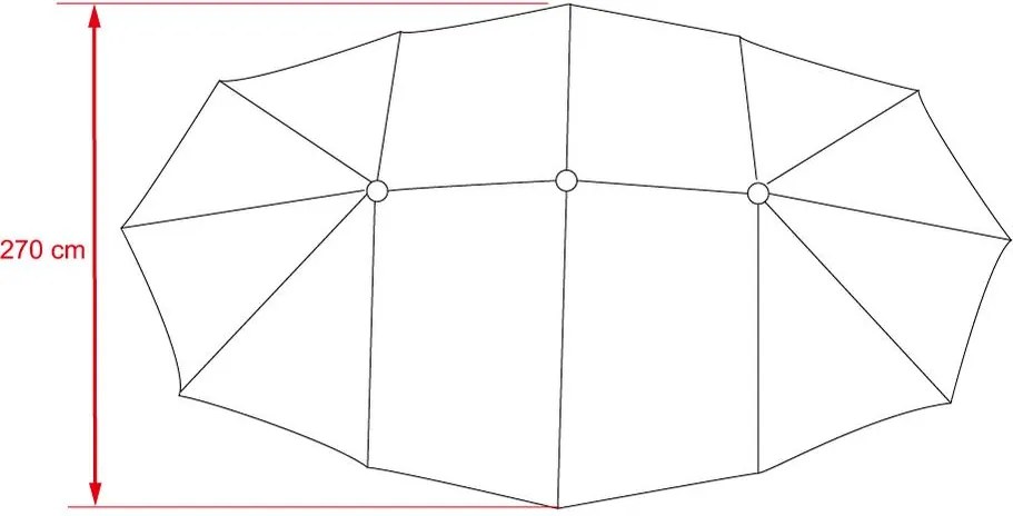 Dvojitý slnečník AVENBERG FUGAS - Sivá