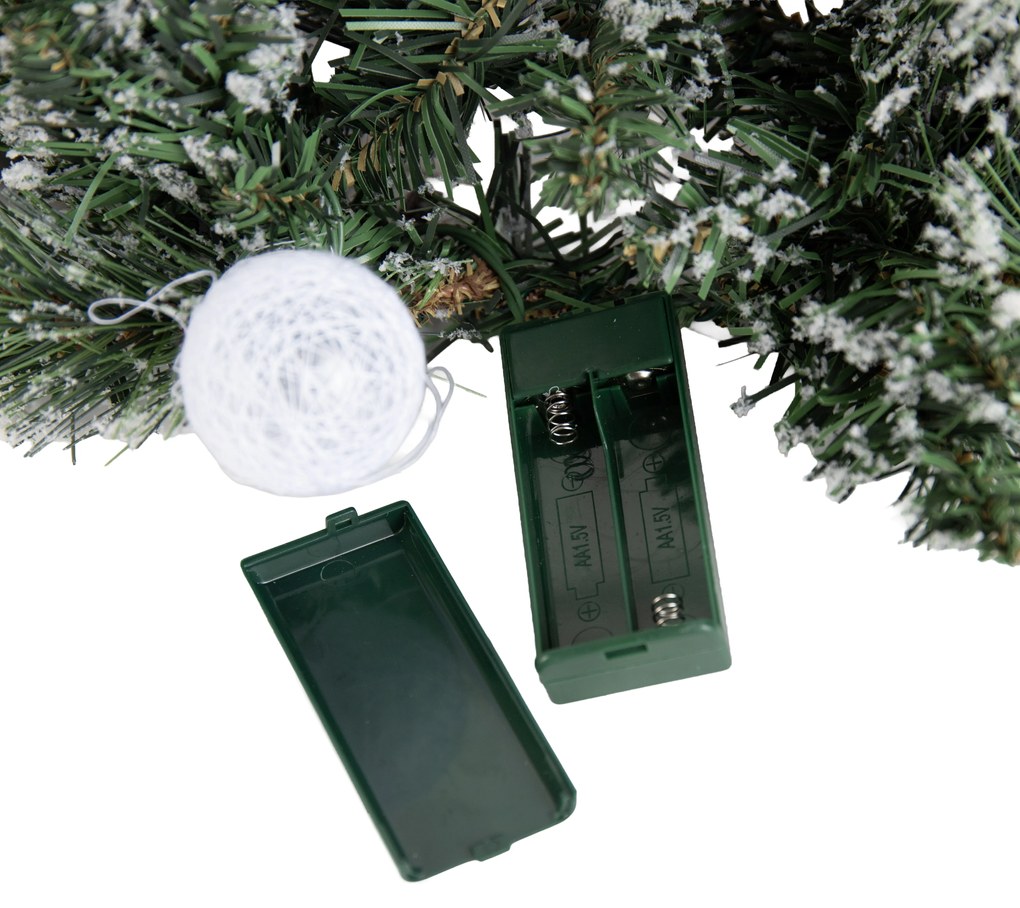 Vianočná girlanda biela s červenou 270 cm vrátane LED s časovačom - Jack