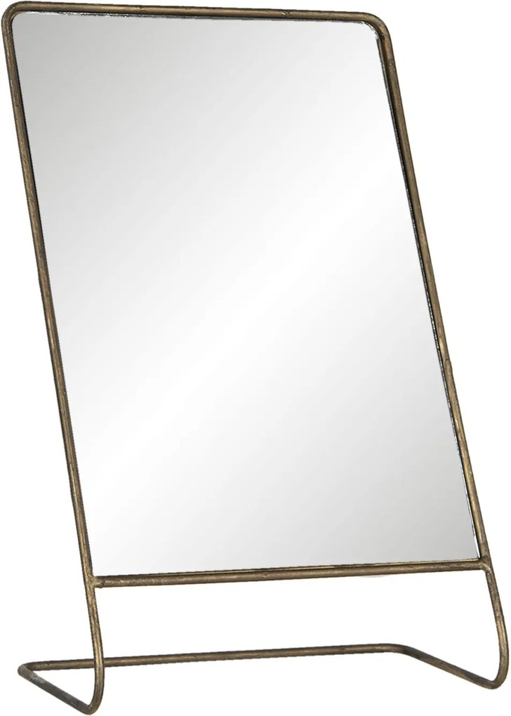 Stojace vintage zrkadlo v zlatom kovovom ráme Dianne - 22 * 11 * 36 cm