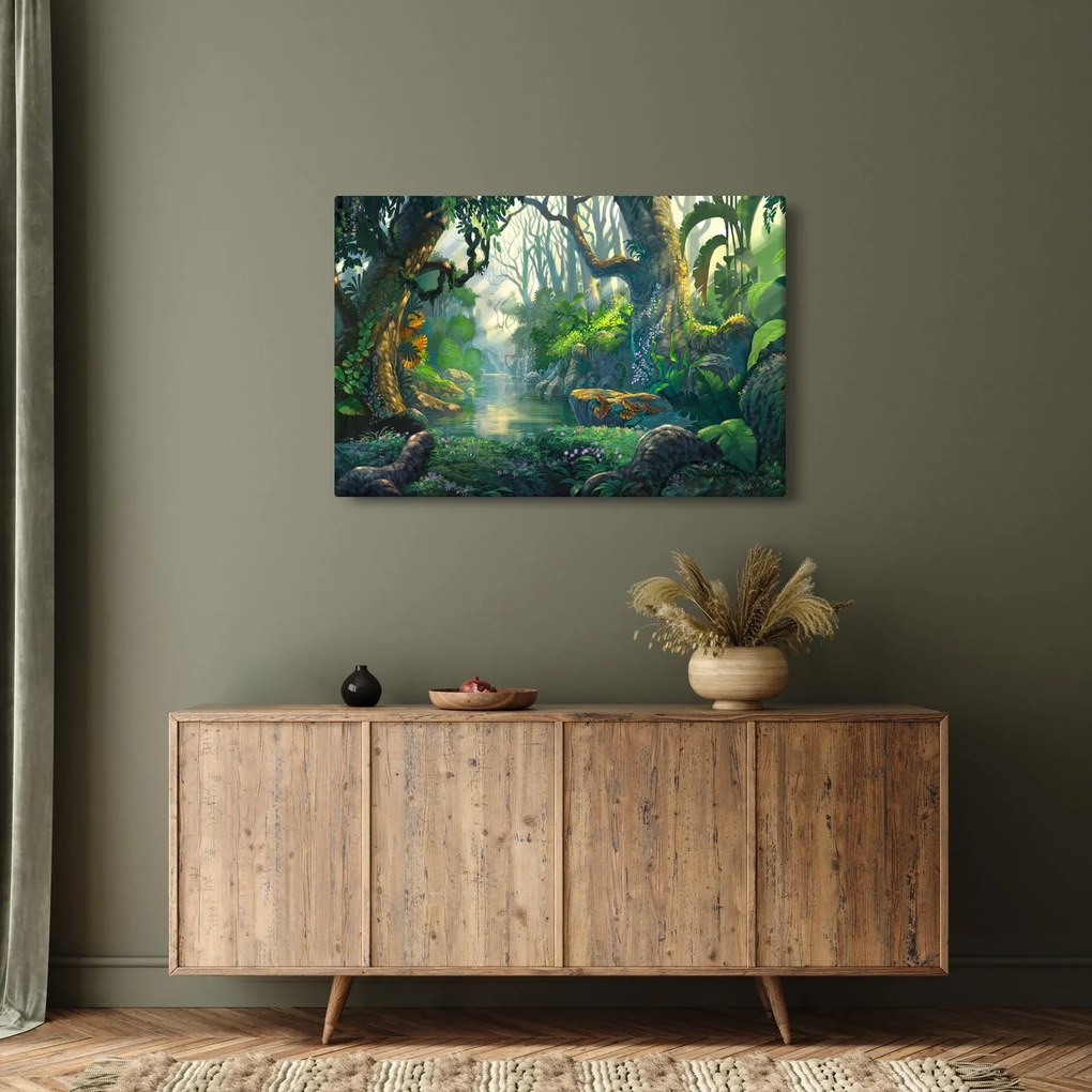 Obraz - Ilustrácia tropického lesa (90x60 cm)