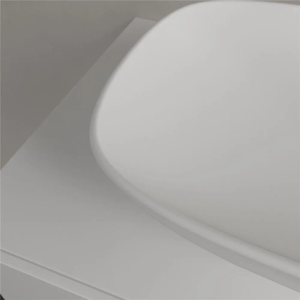 VILLEROY &amp; BOCH Loop &amp; Friends obdĺžnikové umývadlo na dosku bez otvoru, s prepadom, 560 x 380 mm, Stone White, s povrchom CeramicPlus, 4A4900RW