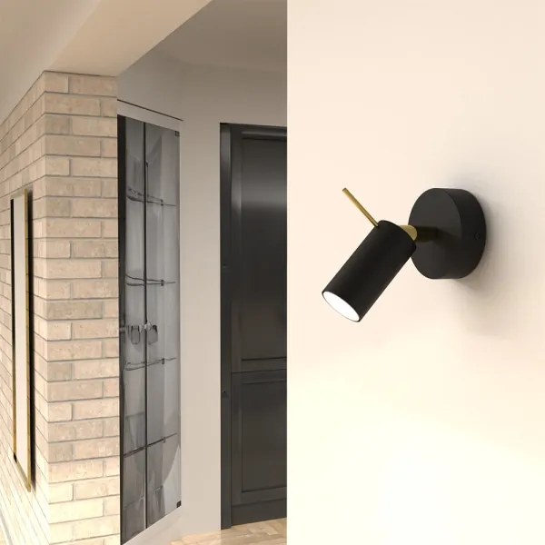 Nástenné bodové svietidlo PRESTON 1xGU10/MR11/40W/230V čierna/zlatá